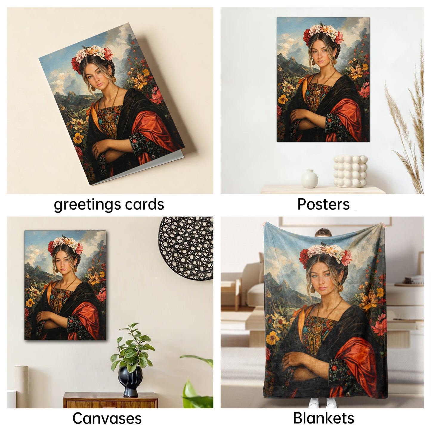 The Frida Kahlo woman portrait