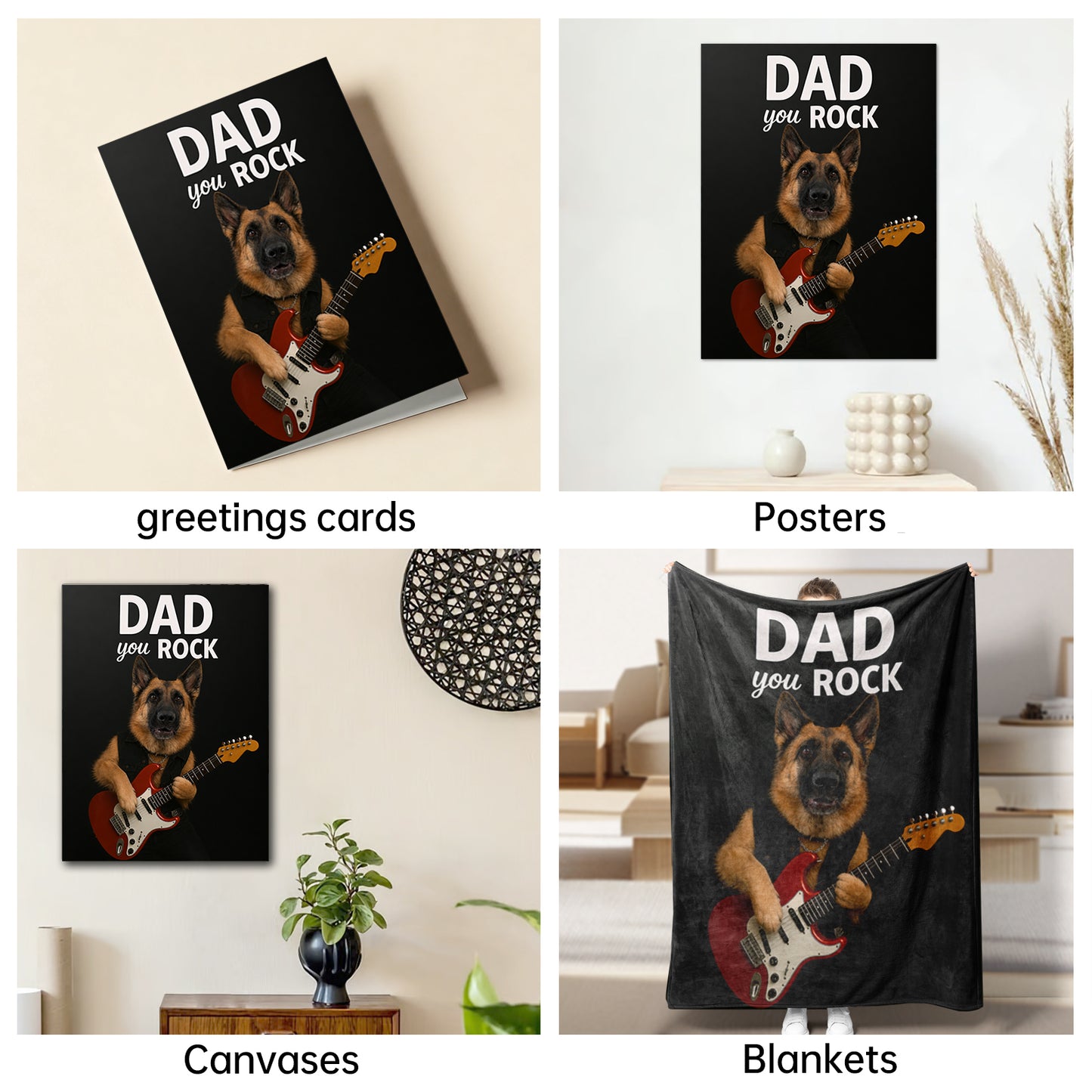 The Rock Star Dad pet,fatherday portrait