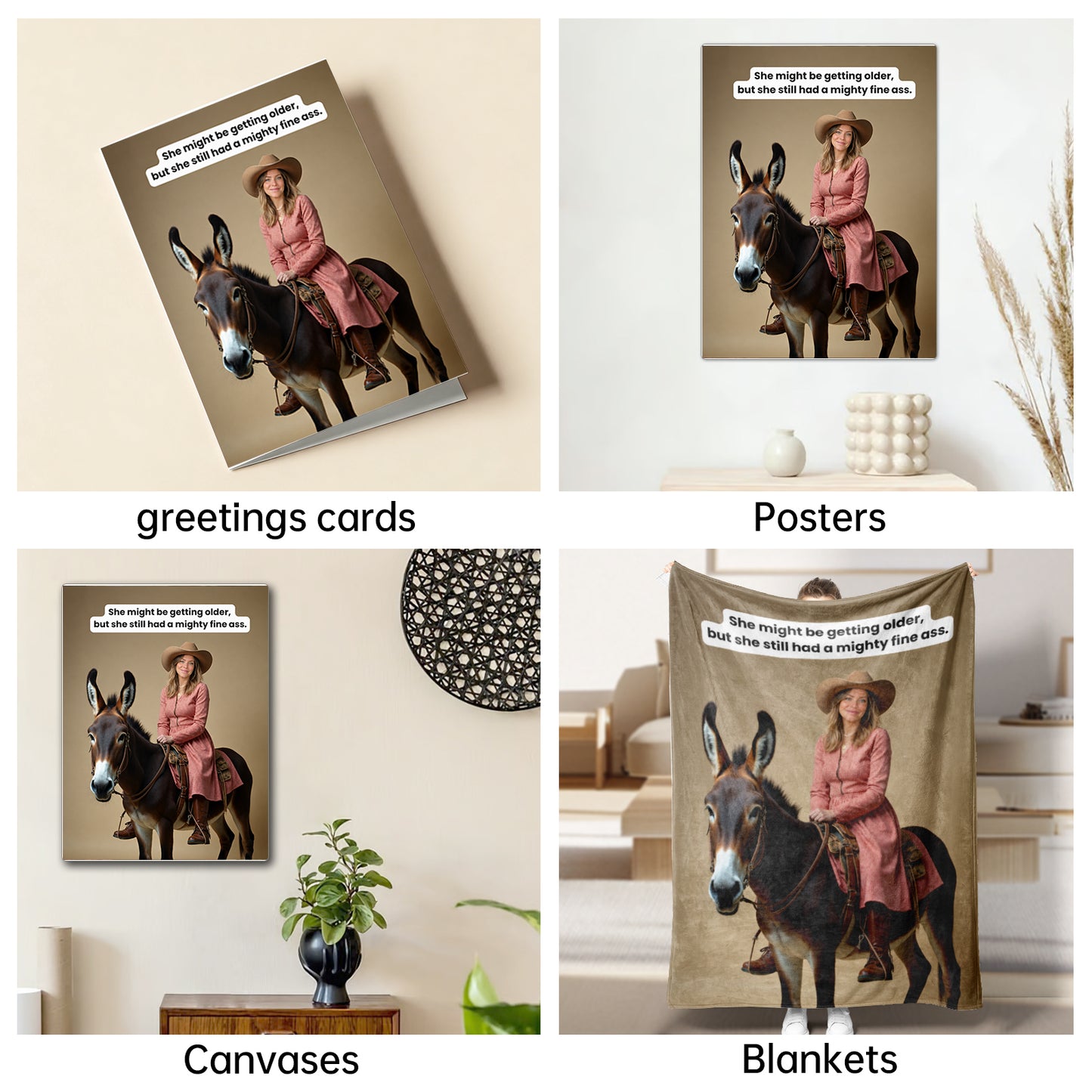 The Donkey-Riding Pioneer woman portrait