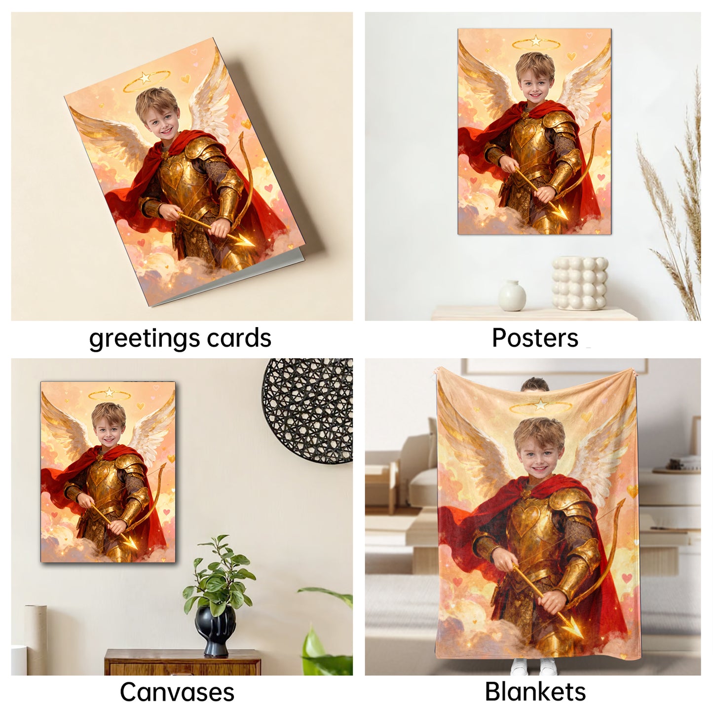 The Golden Angelic Warrior boy portrait