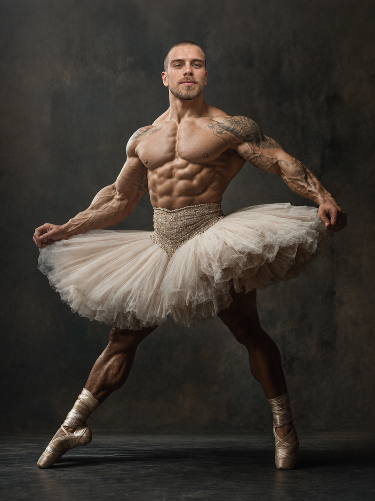 The Bodybuilder Ballerina man portrait