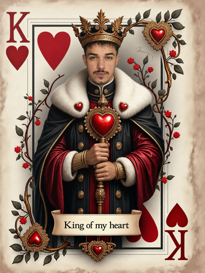 The King of Hearts man portrait