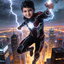 The Armored Lightning Superhero boy portrait