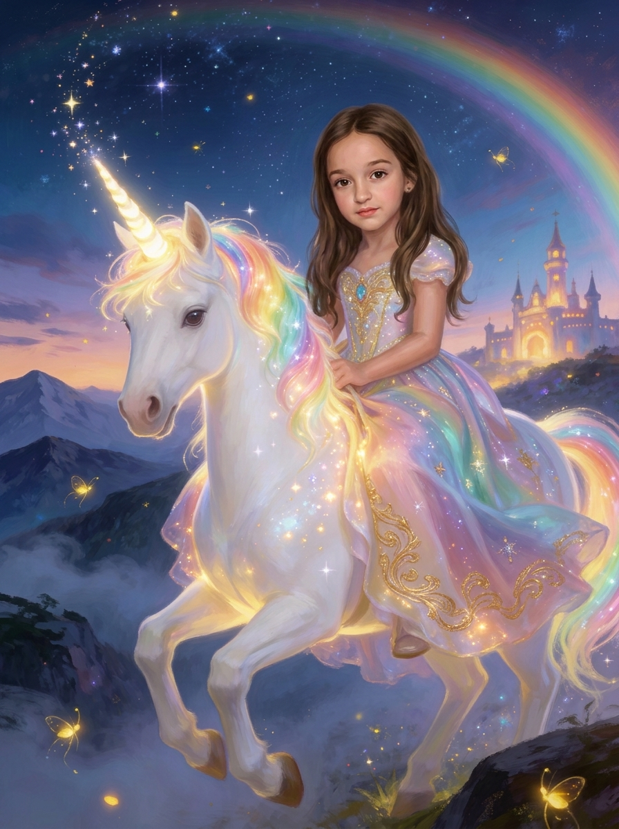 The Magical Unicorn Princess girl portrait.