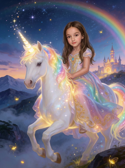 The Magical Unicorn Princess girl portrait.