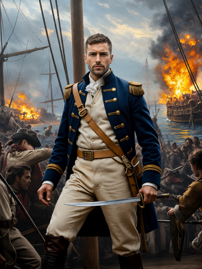 The Revolutionary War Naval Commander man portrait