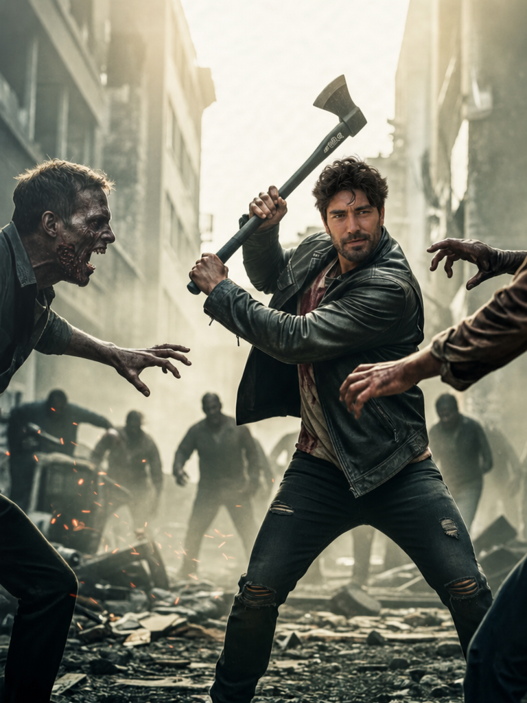 The Zombie Apocalypse Survivor male portrait