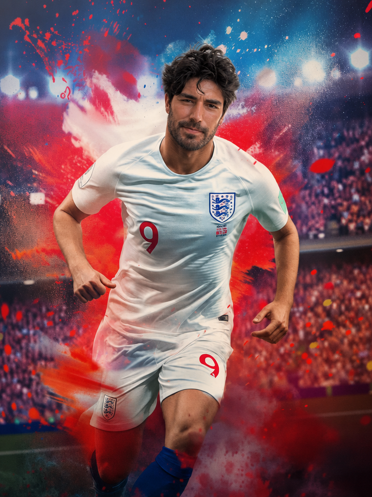 The Three Lions Striker man portrait