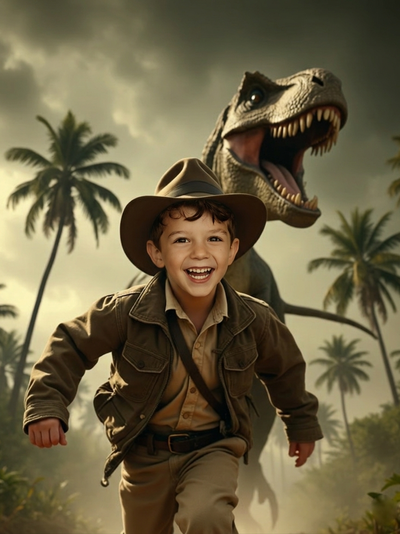 The Jurassic Explorer Boy Portrait