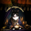 The Midnight Seer mystical cat portrait