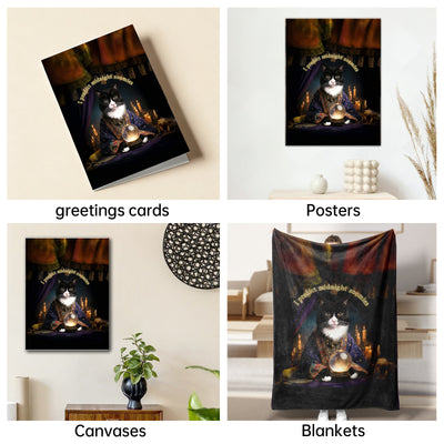 The Midnight Seer mystical cat portrait