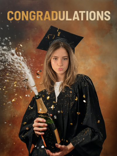 The Scholarly Victor woman graduation portrait