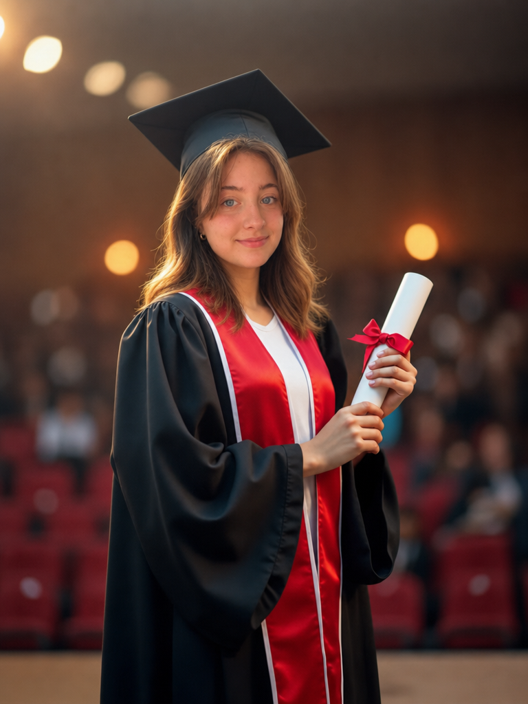The Scholar Laureate woman graduation portrait