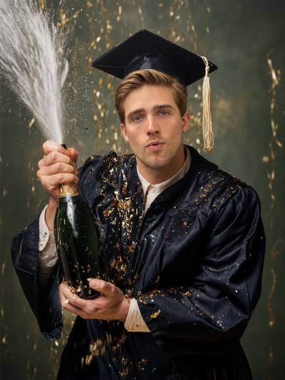 The Celebratory Scholar man graduation portrait