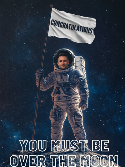 The Moon Landing Graduate man,graduation portrait