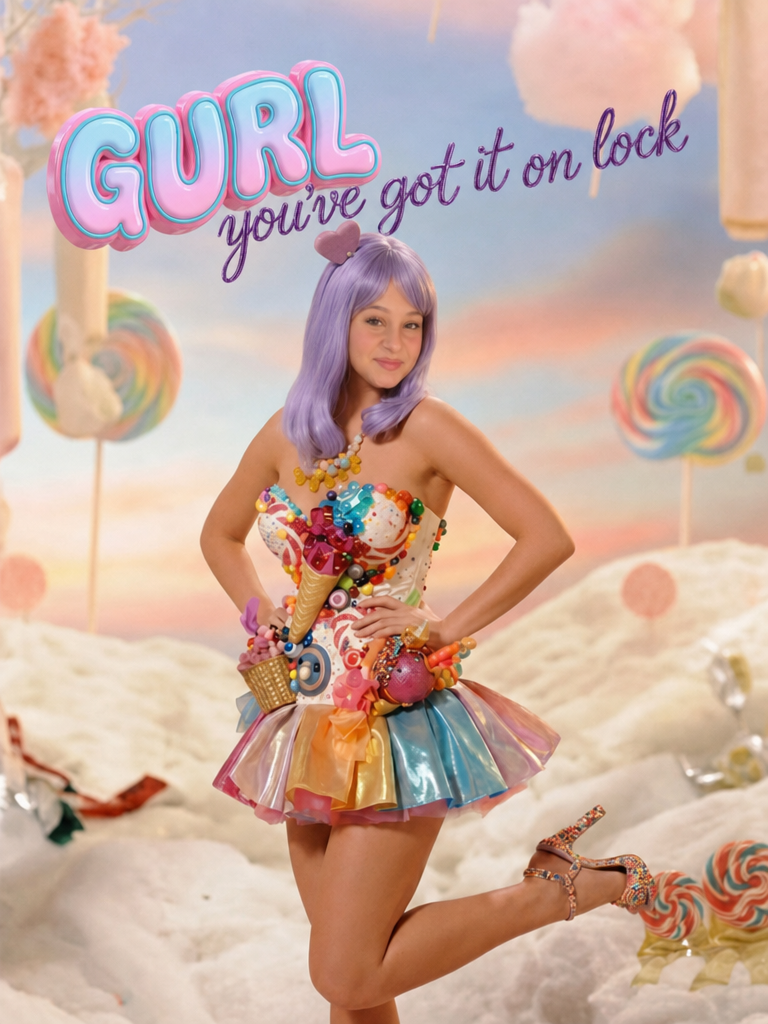 The Candyland Valedictorian woman,graduation portrait