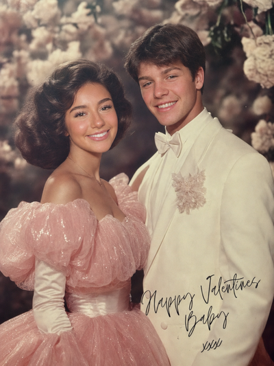 The 1980s Prom Royalty couple portrait