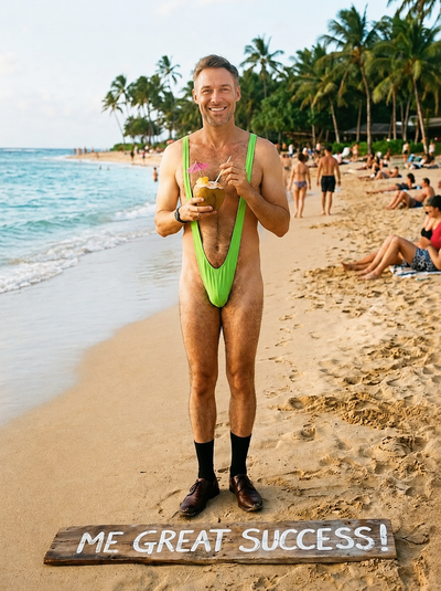 The Borat Mankini man portrait