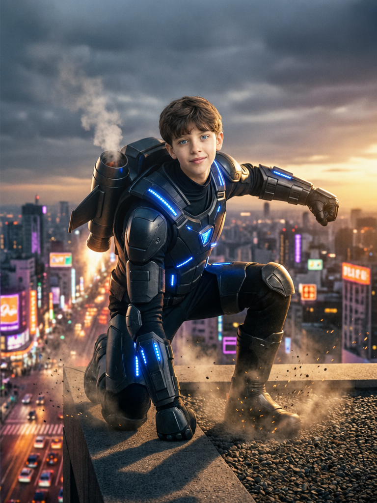 The Iron Man boy portrait