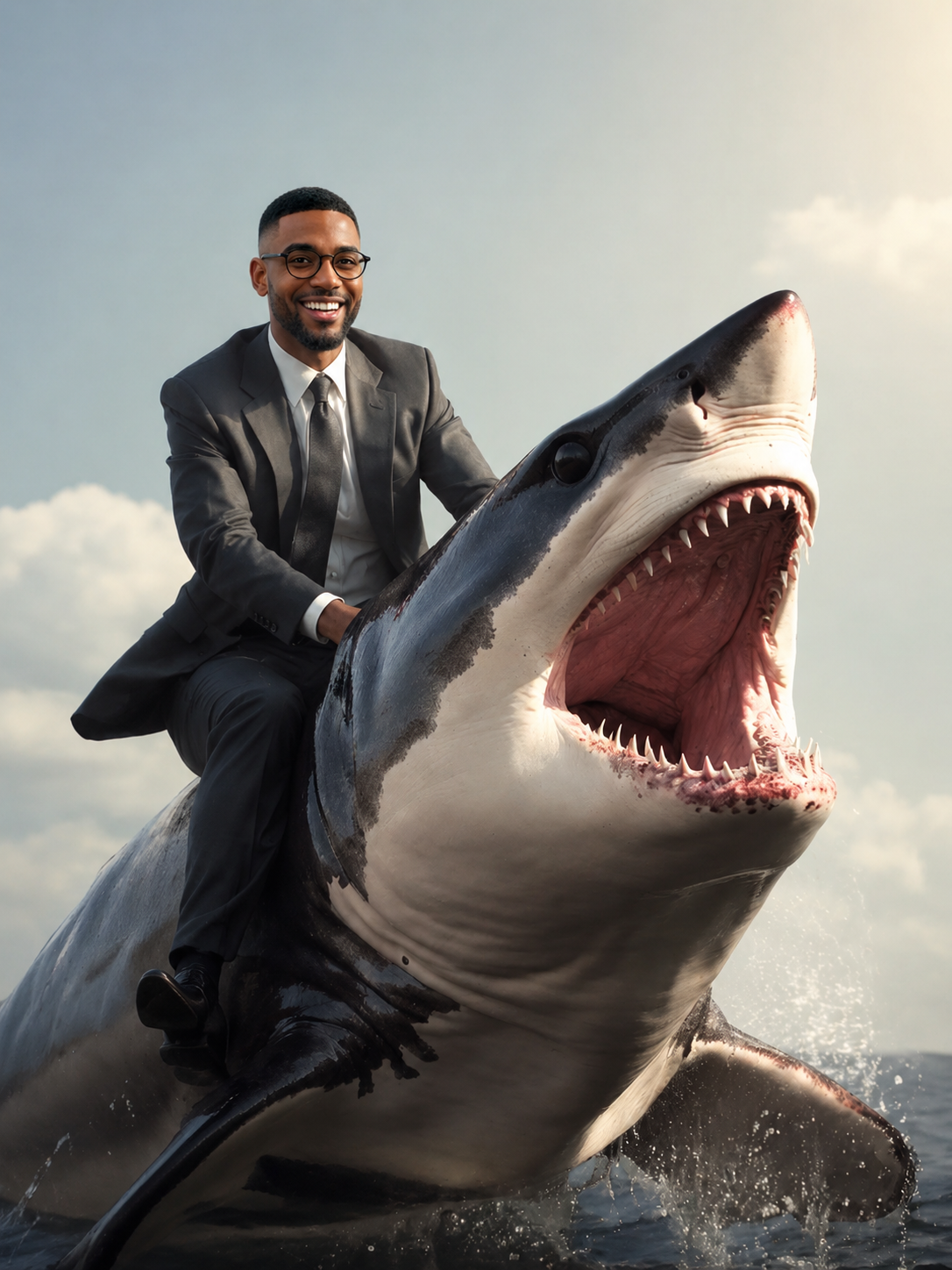The Corporate Shark Rider man portrait