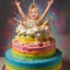 The Birthday Cake Goddess girl portrait