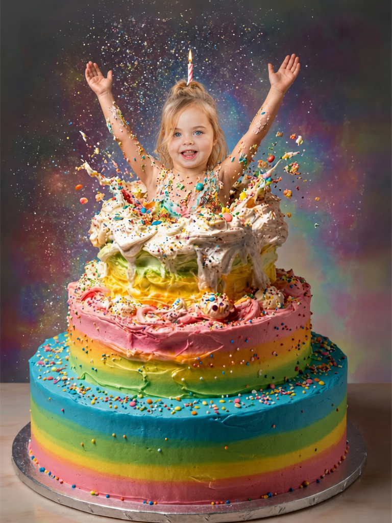 The Birthday Cake Goddess girl portrait