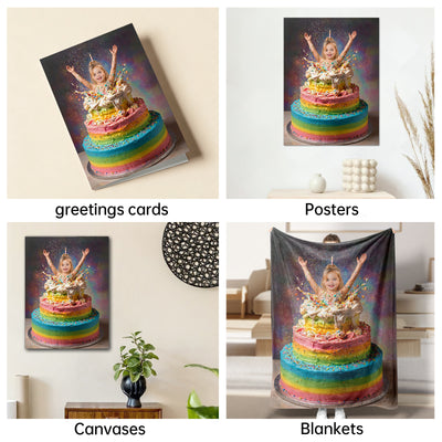 The Birthday Cake Goddess girl portrait