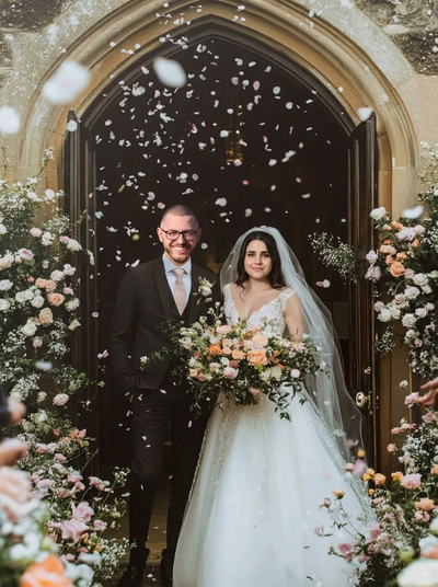 The Victorian Gothic Bride and Groom couple portrait