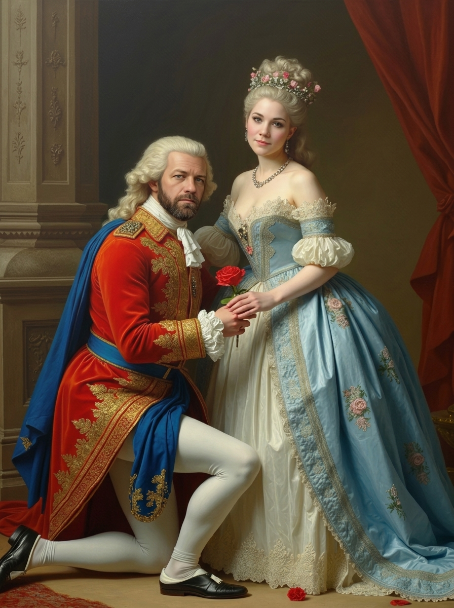 The Baroque Noble Couple portrait