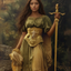 The Pre-Raphaelite Warrior woman portrait