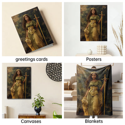 The Pre-Raphaelite Warrior woman portrait