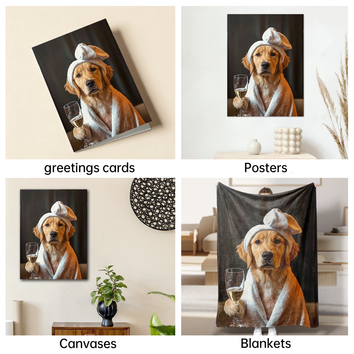 The Spa Day Socialite Golden Retriever portrait