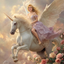 The Celestial Unicorn Rider woman portrait