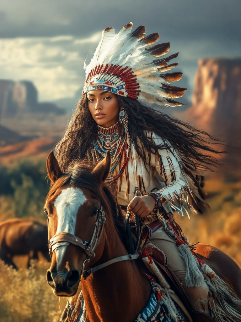 The Plains Chieftess woman portrait