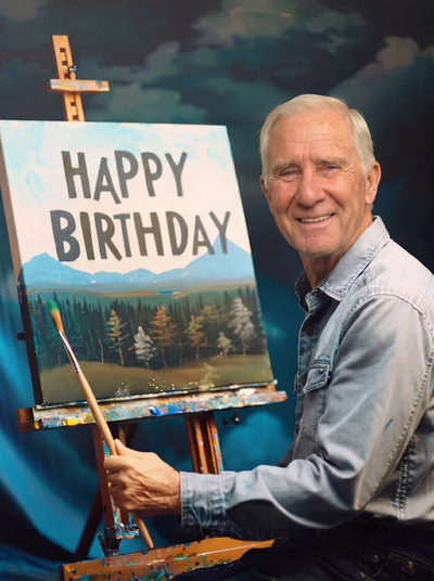 The Bob Ross Birthday male portrait