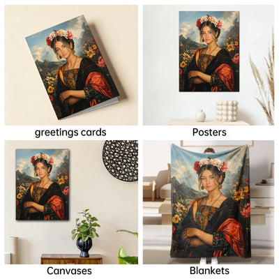 The Frida Kahlo woman portrait