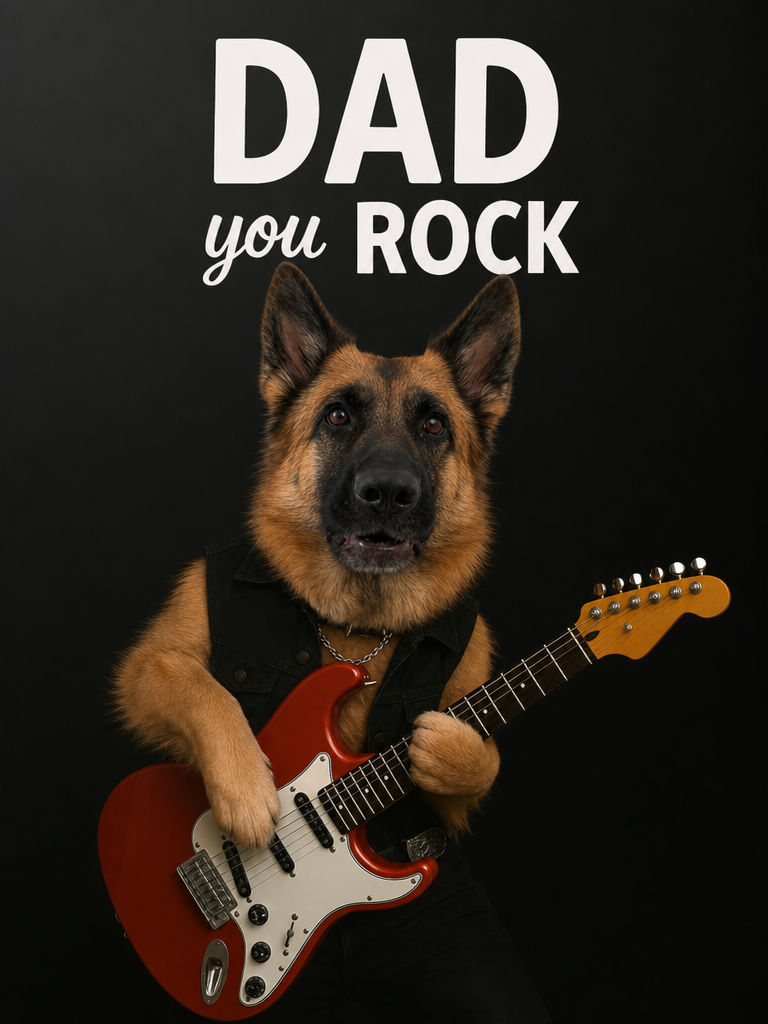 The Rock Star Dad pet,fatherday portrait