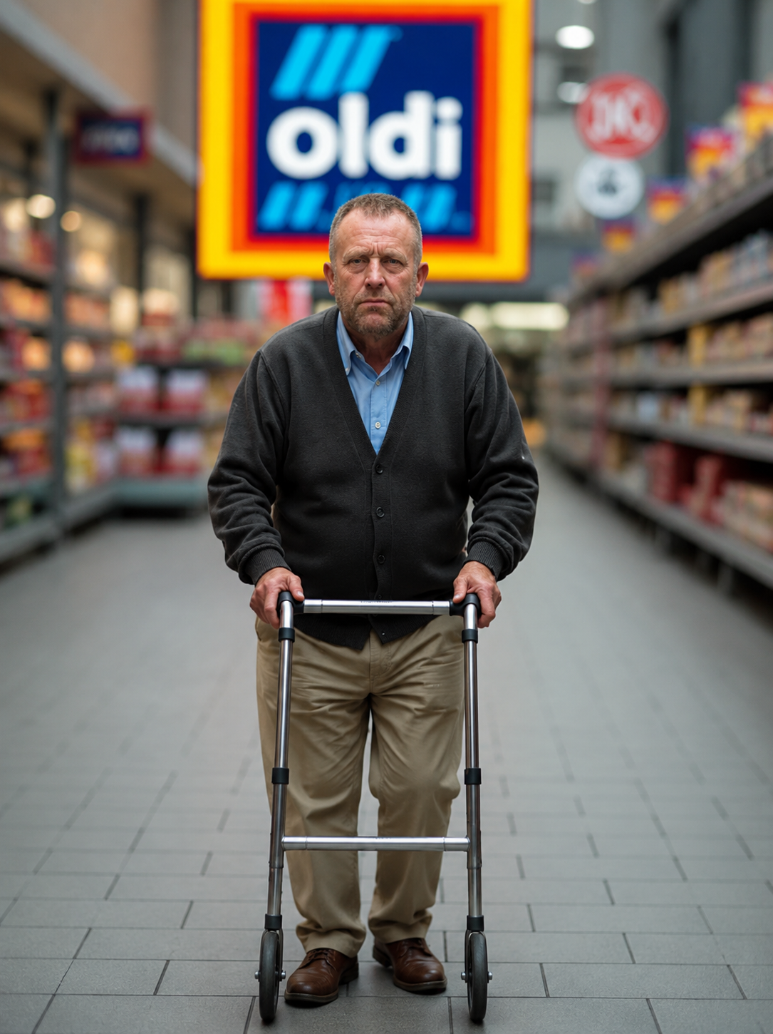 The Aldi Pensioner man portrait
