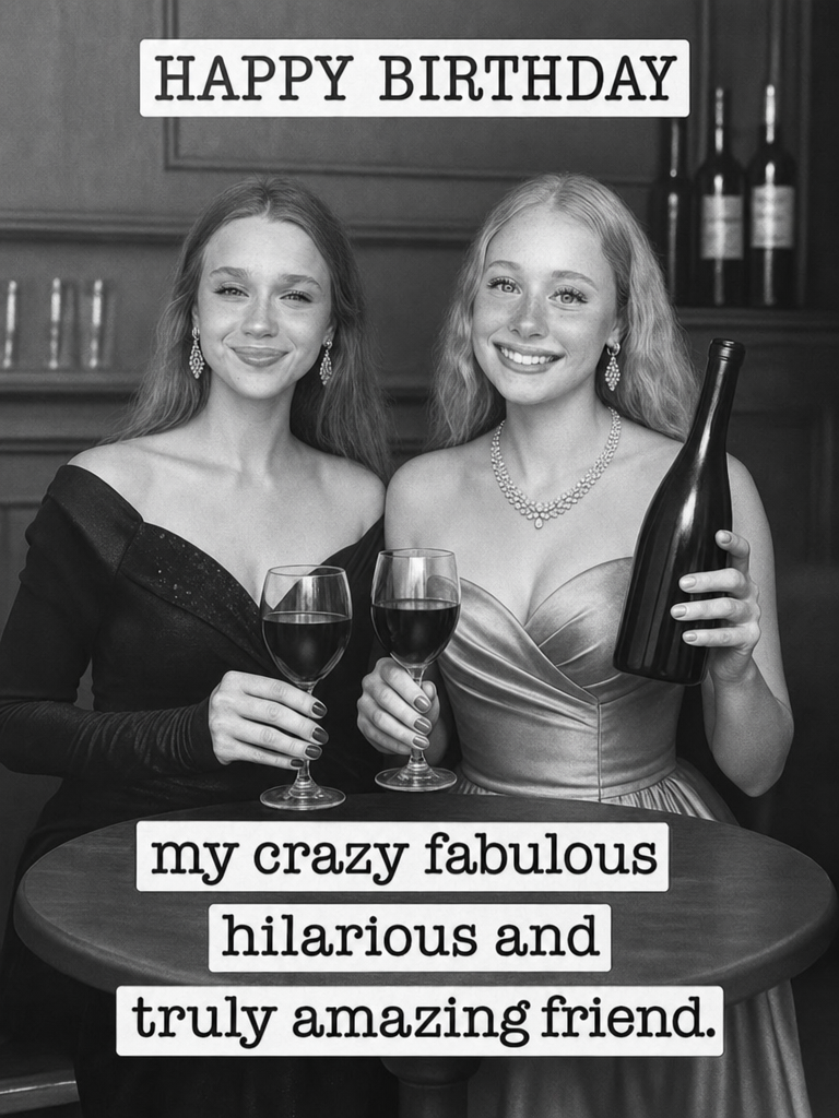 The Glamorous Wine Connoisseur friend portrait