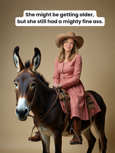 The Donkey-Riding Pioneer woman portrait