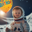 The Lunar Birthday Astronaut child portrait
