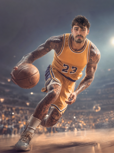 The Court King basketball portrait