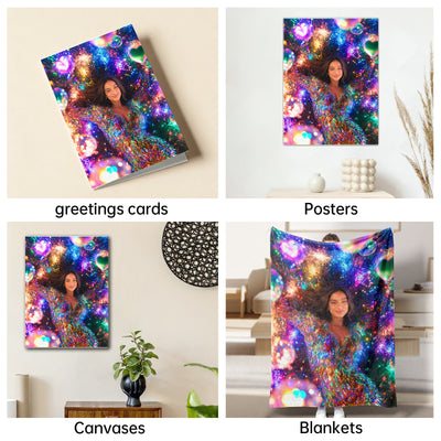 The Holographic Disco Queen woman portrait