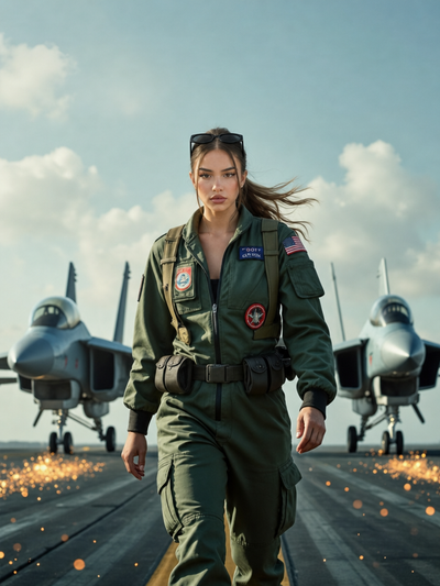 The Top Gun Aviator woman portrait