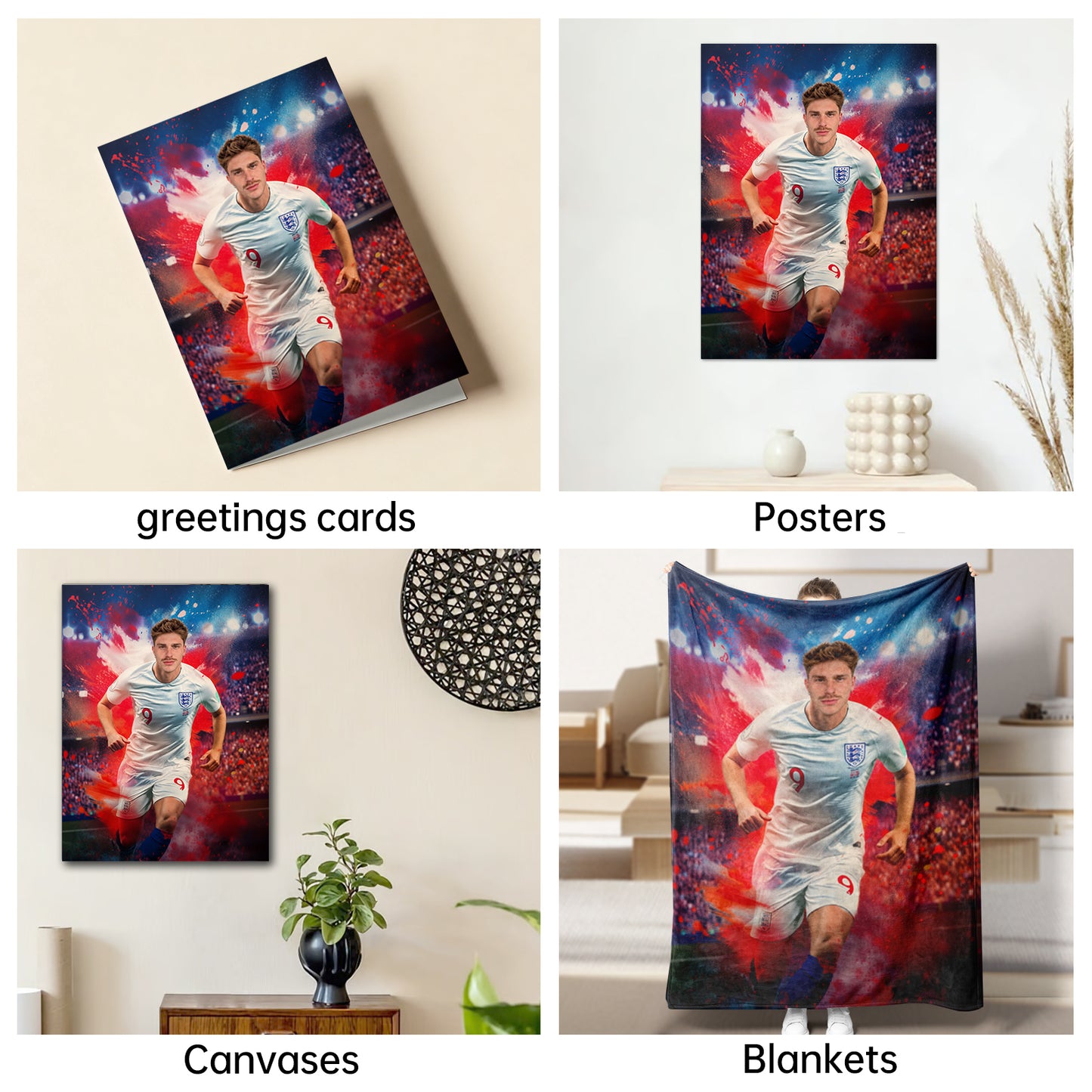 The Three Lions Striker man portrait