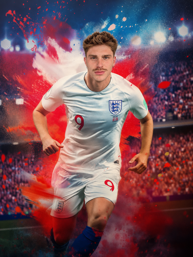 The Three Lions Striker man portrait