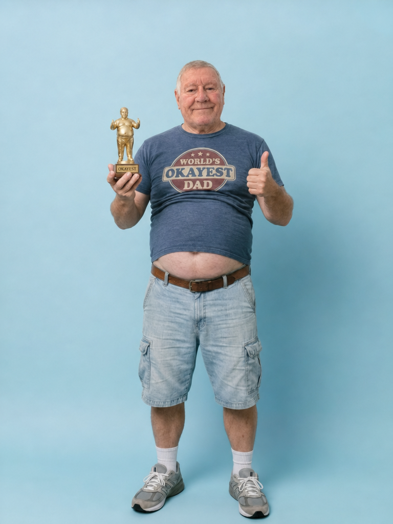 The World's Okayest Dad male portrait