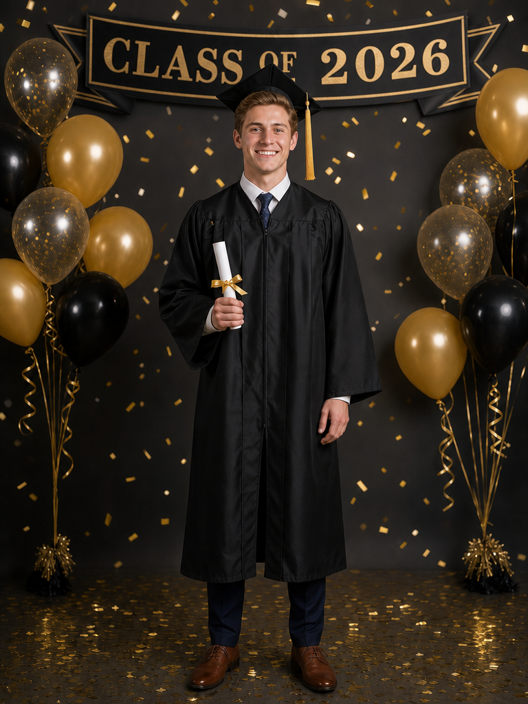 The Valedictorian Scholar man,graduation portrait