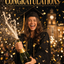 The Champagne Scholar woman,graduation portrait