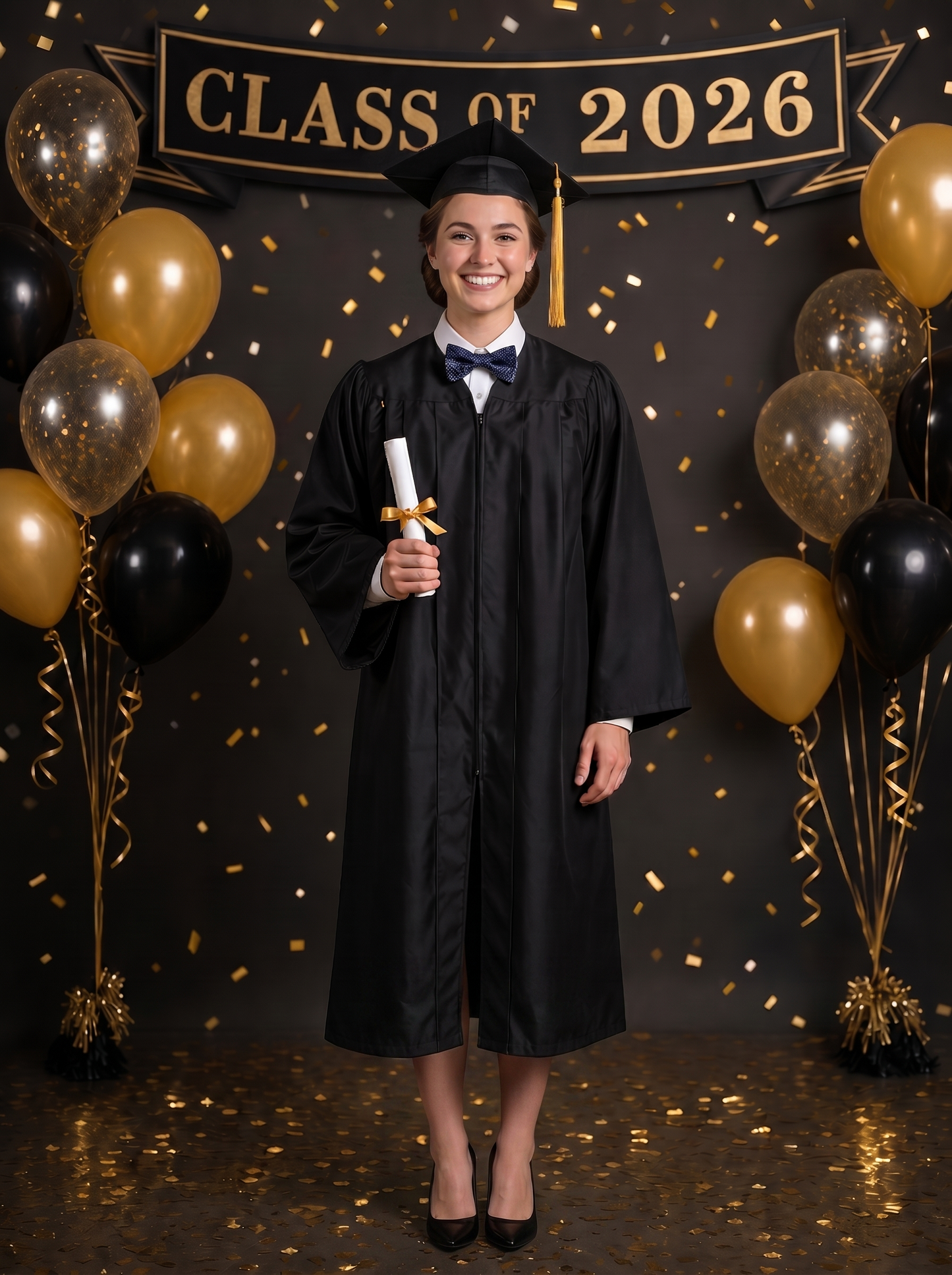 The Valedictorian Scholar woman graduation portrait